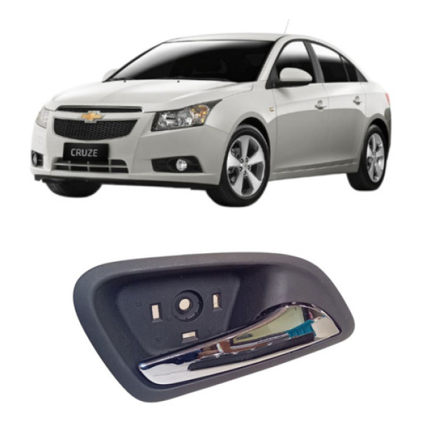 Maçaneta Int Traseir Direit Porta Gm Cruze 2012 A 2016 Cinza Escuro/cromado Traseira