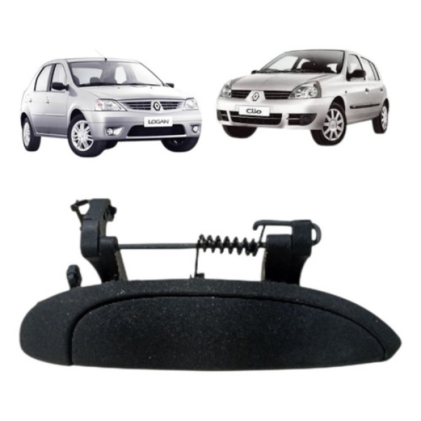 Maçaneta Externa Direit Renault Clio Logan 7700433076 Preto Fosco