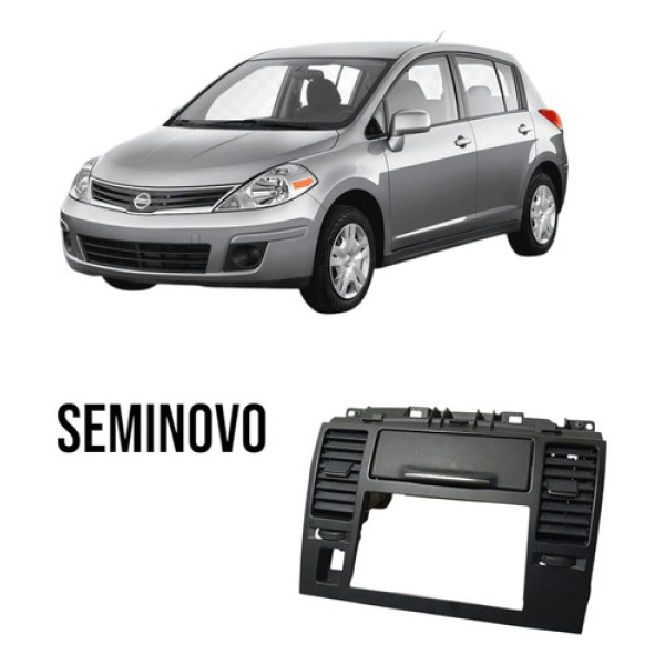 Moldura Tampa Controle Ar/ Midia Nissan Tiida 06/2013 Orignl Preto