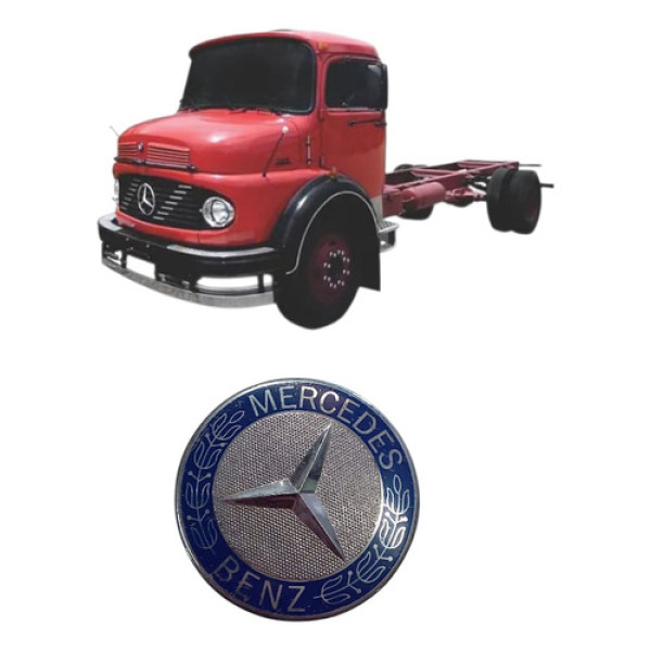 Emblema Café Capô Mercedez-benz 608 1113 1313 1513 2013 Azul Cromado