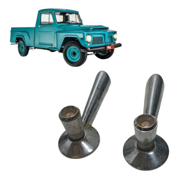 Manivela Vidro Cromada Rural F75 Willys Par Cromado