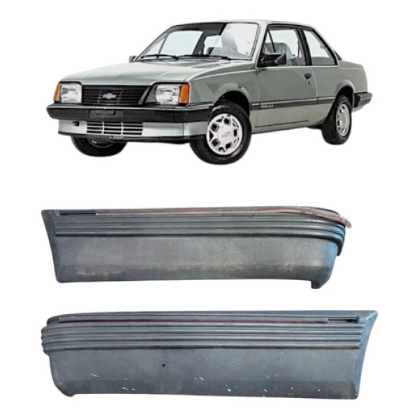 Ponteira Polaina Parachoque Traseir Gm Monza 1986/1990 Par Cinza-escuro