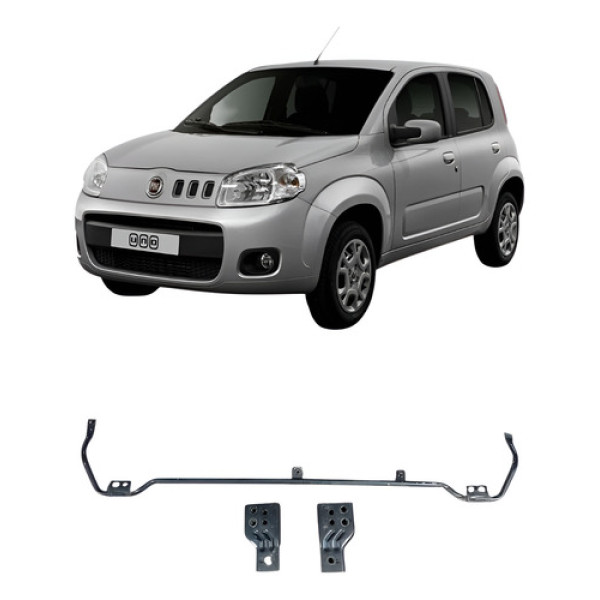 Travessa Parachoque Diant Inf / Suporte Radiador Uno 12 Kit Preto