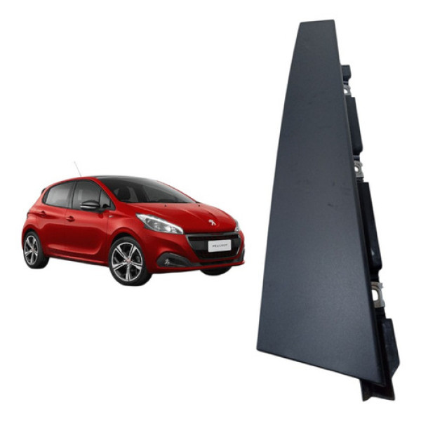 Moldura Pirta Diant Direita Peugeot 208 2018 9807612377 - Preto