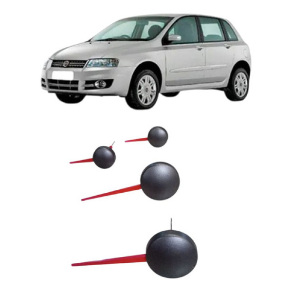 Ponteiro Velocimetro Painel Fiat Stilo 2003/2007 4 Peças Preto