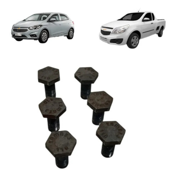 Parafuso Volante Motor Montana Onix Celta Jogo 6 Peças Preto
