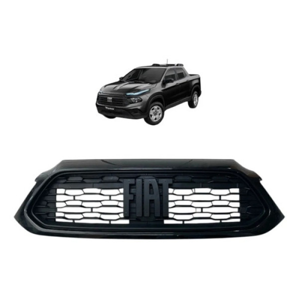 Grade Central Para-choque Fiat Toro 2020/2025 100257443 Preto Ambos Lados