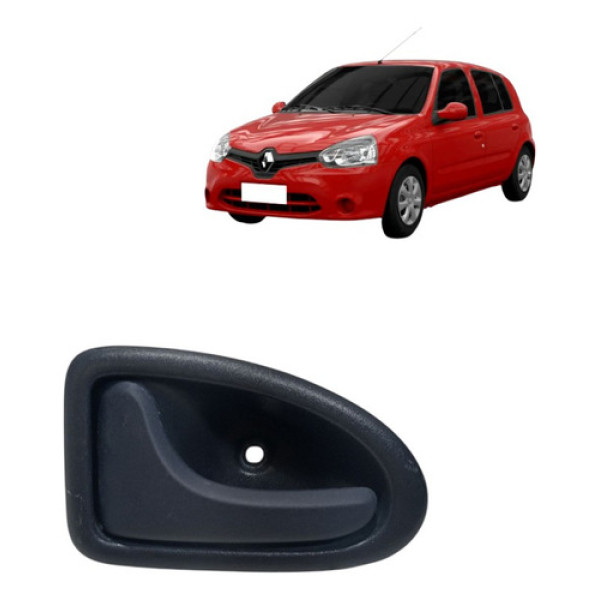 Maçaneta Interna Esquerdo Renault Clio 2002 A 2014 Preto Dianteira