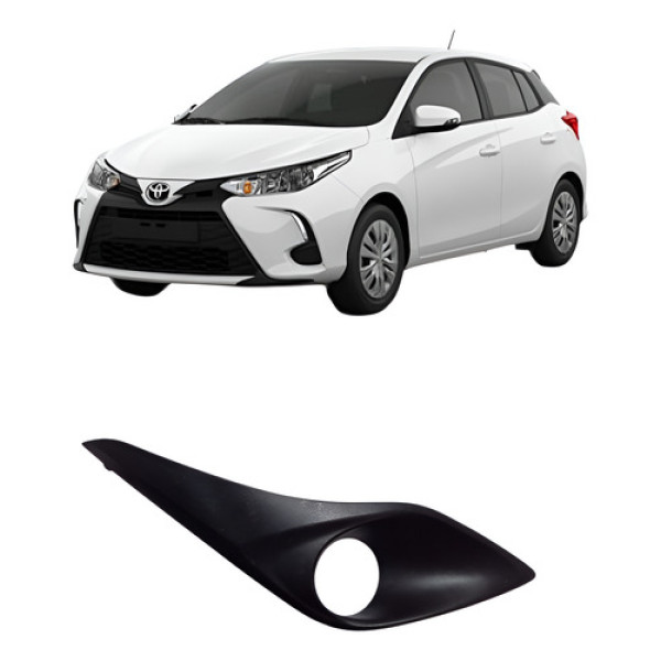 Moldura Farol Milha Toyota Yaris Lado Direit 2020/2023 Preto Direito