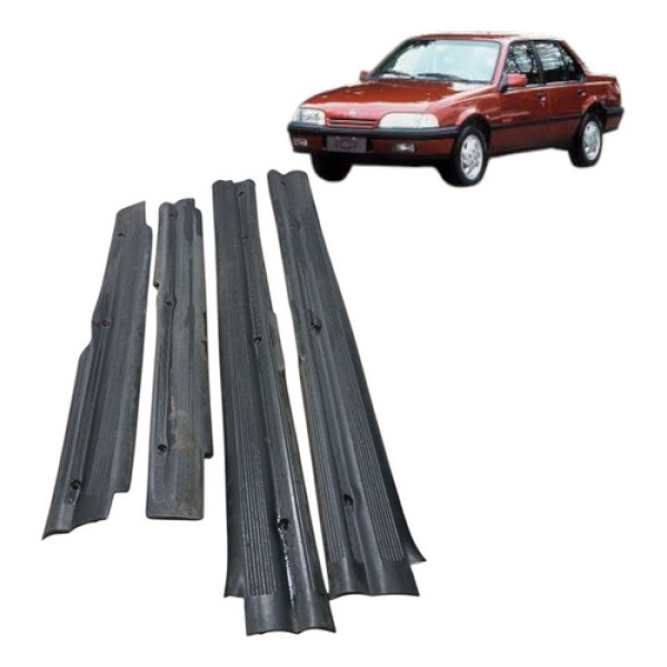Soleira Porta Monza Tubarão 91/96 Original 4 Peças  Preto