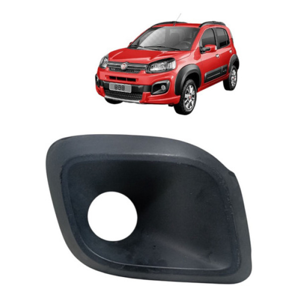 Moldura Farol Milha Direito Fiat Uno 2017/2021 100235044 Grafite Direito