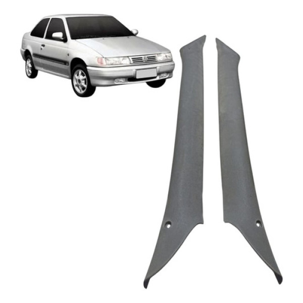 Acabamento Coluna Parabrisa Logus Cinza Par