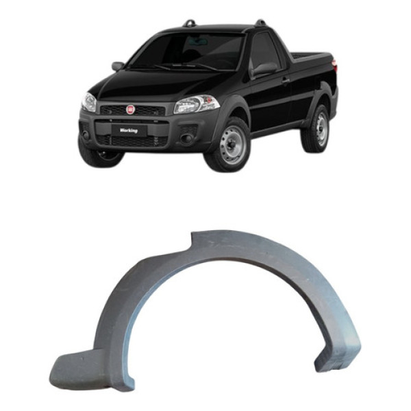 Moldura Paralama Traseiro Esquerdo Fiat Strada 2014 A 2019 Cinza