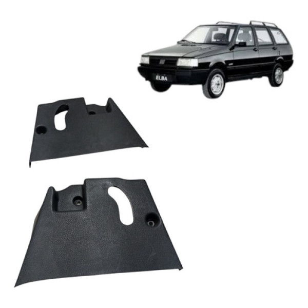 Acabamento Trava Banco Traseiro Fiat Elba Original Par Preto
