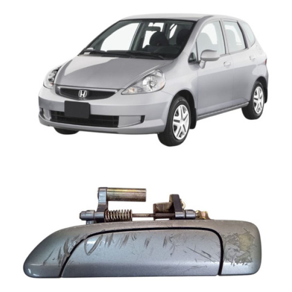 Maçaneta Ext Traseir Esquerd Honda Fit 2003/2008 Prata Traseira