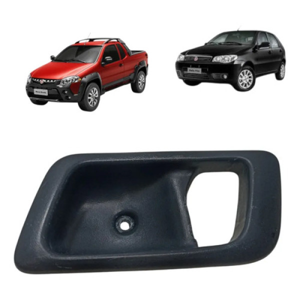 Moldura Maçaneta Interna Direit Palio Strada Siena 100167708 Grafite Dianteira