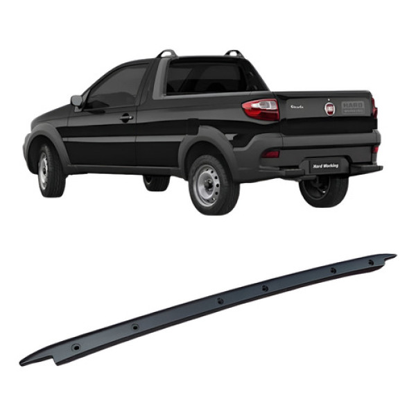 Moldura Caçamba Superior Tampa Traseira Fiat Strada 2014/  Preto