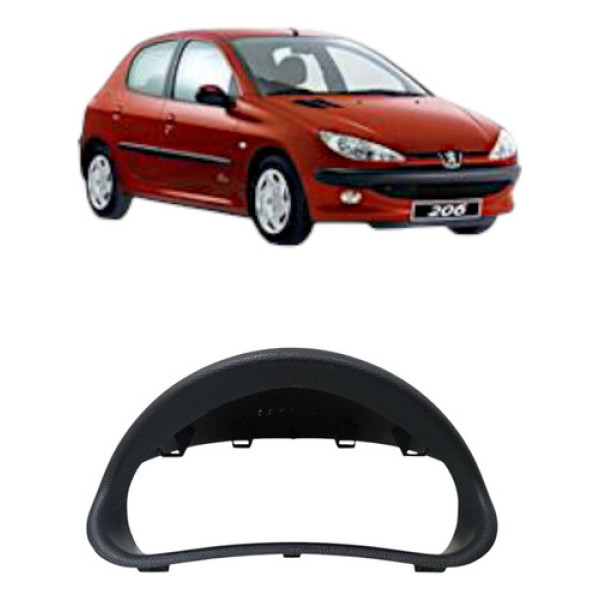 Moldura Painel Instrumental Peugeot 206 2001/2008 Grafite