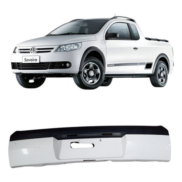 Moldura Parachoque Traseiro Saveiro G5 2009/2012 C/detalhe Branco