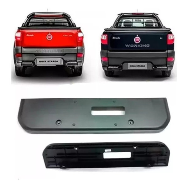 Suporte Moldura Placa Traseira Fiat Strada 2014/ Original