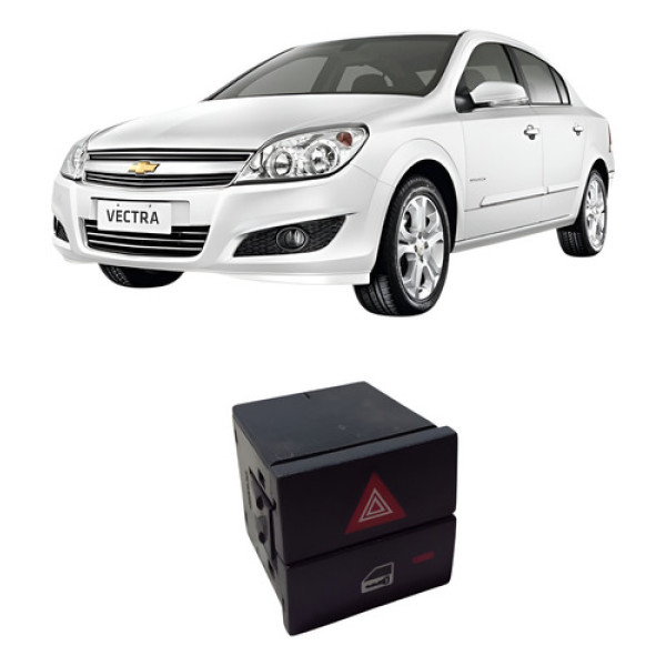 Botão Alerta Pisca Trava Chevrolet Vectra Mod 2006 A 2012 Preto