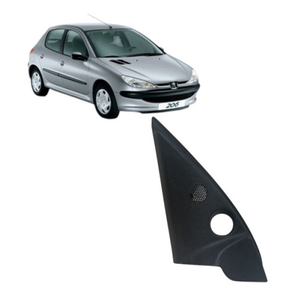 Moldura Acabamento Retrovisor Int Esquerdo Peugeot 206 01/08 Preto