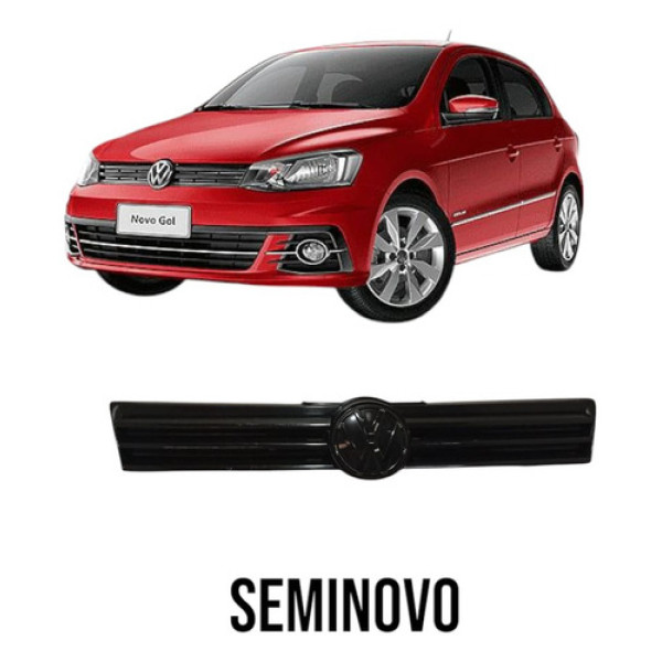 Grade Dianteira Vw Gol Voyage Saveiro G6 13/16 S/emblema Preto Brilhante
