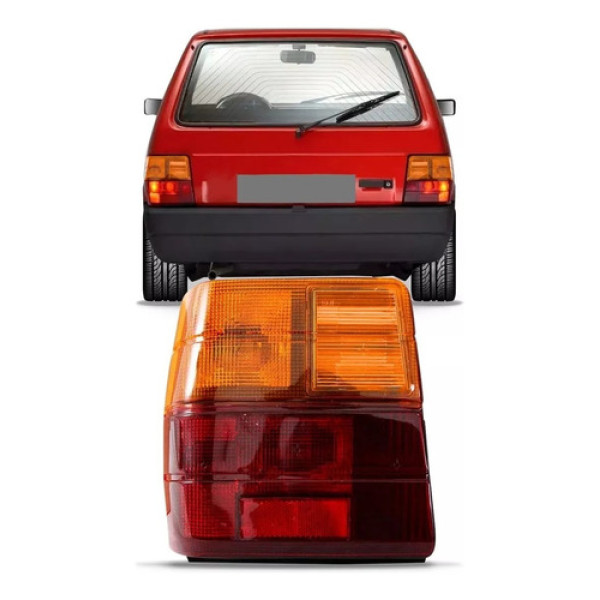Lanterna Traseira Uno 84a03 Bicolor Original Le Logo Fiat Esquerdo