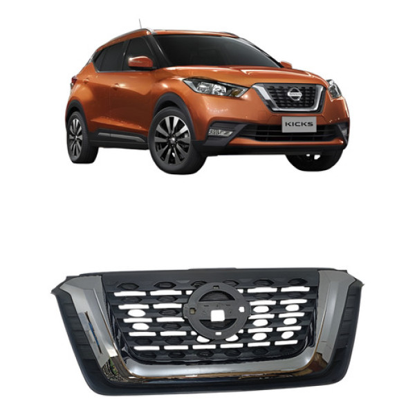 Grade Dianteira Nissan Kicks 2017/21 623105ra0a Preto/cromado