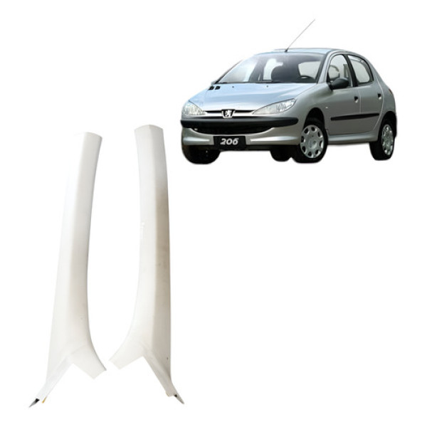 Acabamento Coluna Moldura Parabrisa Peugeot 206 Par