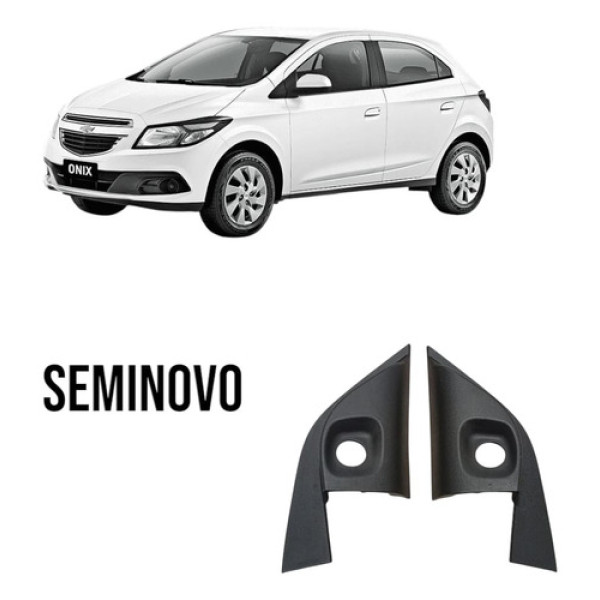 Moldura Interna Retrovisor Chevrolet Onix 2013/2019 (par) Preto
