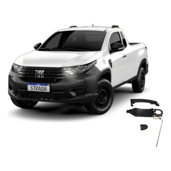 Maçaneta Completa Porta Dianteira Direita Strada 2021/2025 Preto