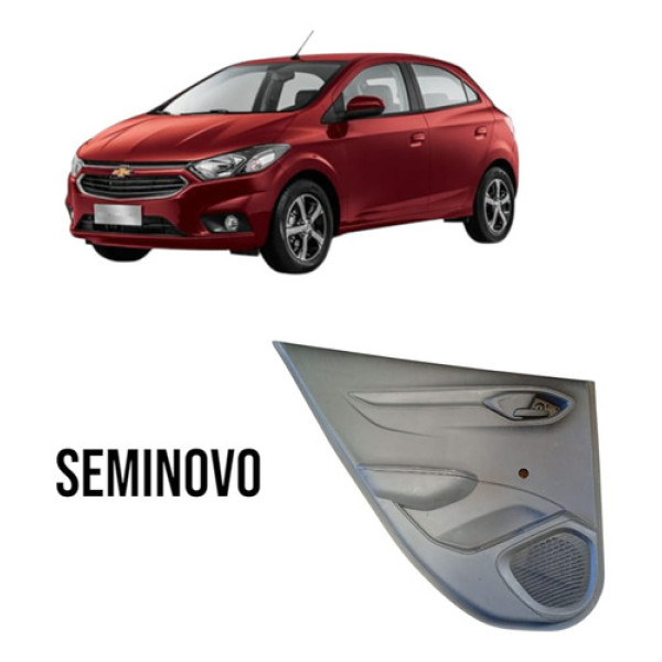 Forro De Porta Traseiro Esquerdo Chevrolet Onix 2013/2017 Cinza-escuro