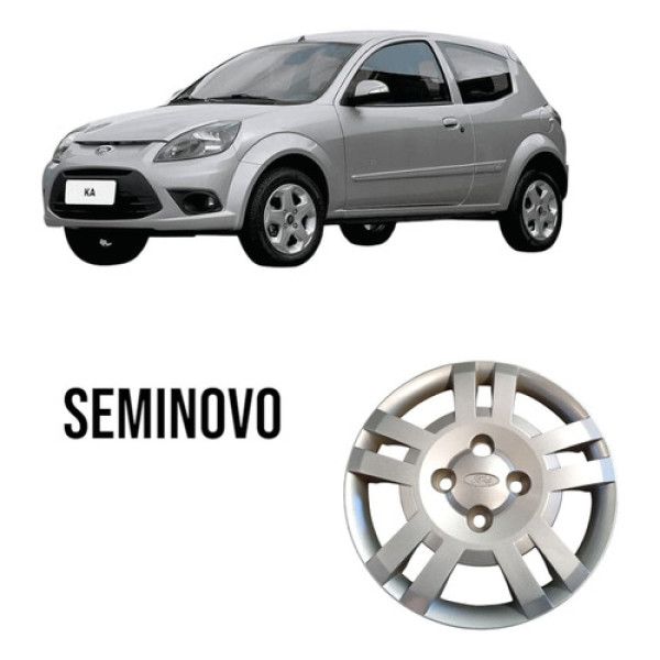 Calota Aro 14 Ford Ká 2008/10 Original Ford Unidade - Prateado