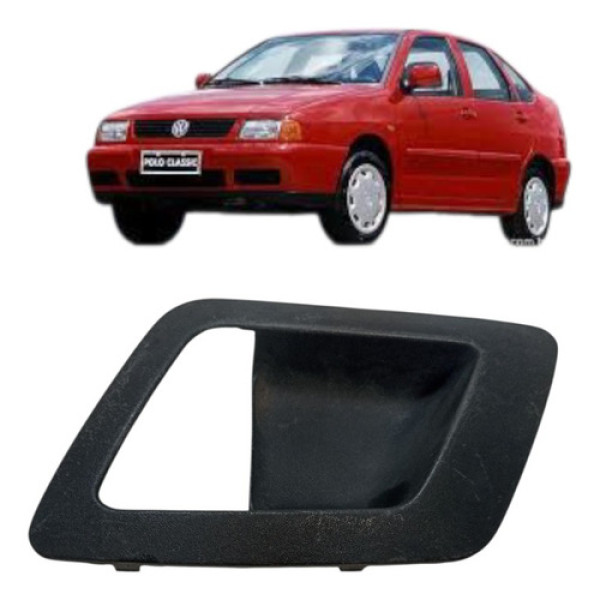 Moldura Maçaneta Interna Tras Esquerdo Polo 1997/2002 Preto Traseira