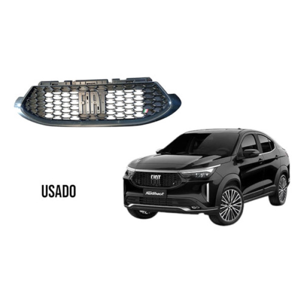 Grade Frontal Fiat Fastback 2022/2024 C/detalhe 1000264028 Preto Brilhante