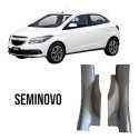 Par Moldura Soleira Porta Traseiro Onix 2013/2019 Original Cinza-escuro