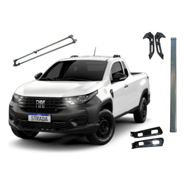 Rack Teto Traseiro Completo Nova Strada 2021/2025 Preto