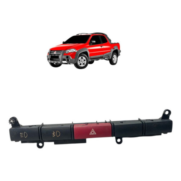 Comando Botão Pisca Alerta Strada Locker 31255 Vermelho