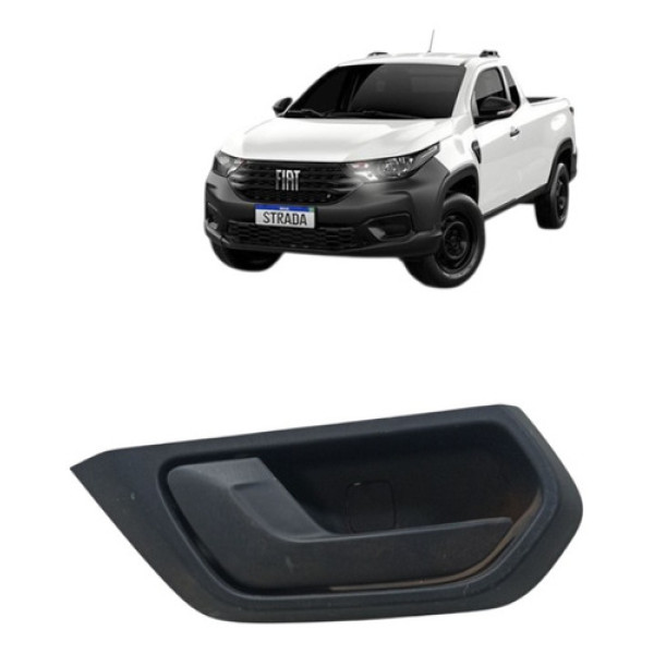 Maçaneta Interna Esquerdo Dianteiro Porta Strada 2021 A 2023 - Preto - Dianteira