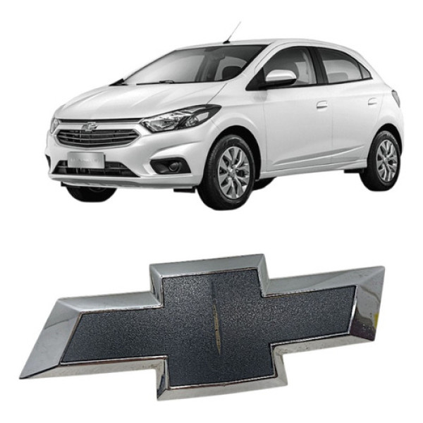 Emblema Grade Dianteiro Gravata Gm Onix Prisma Preto 12/16