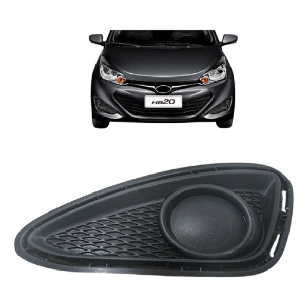 Moldura Farol Milha Esquerd Hyundai Hb20 12/15 865231s000 Preto Esquerdo